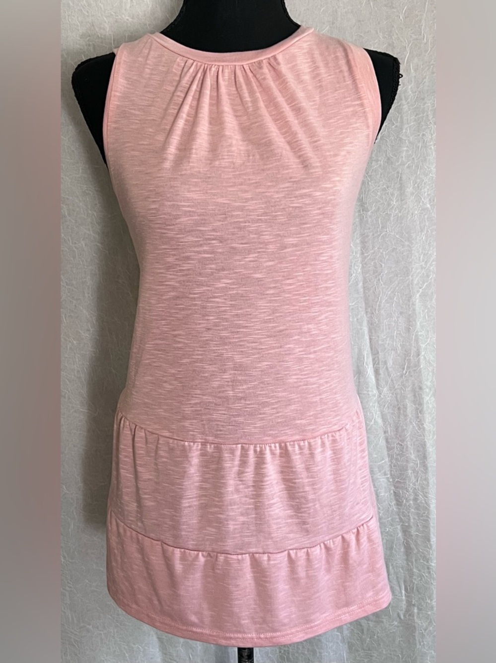Soft Pink Sleeveless Tiered Tank